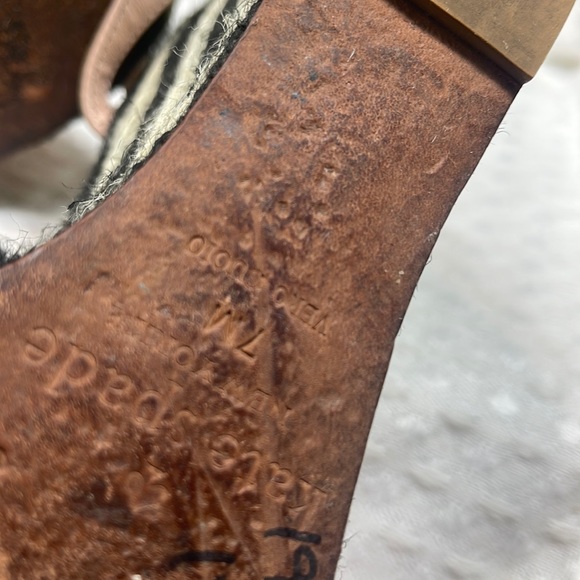 Kate spade Jill sandals shoes wedges pale pink rosettes 7 - Picture 8 of 11